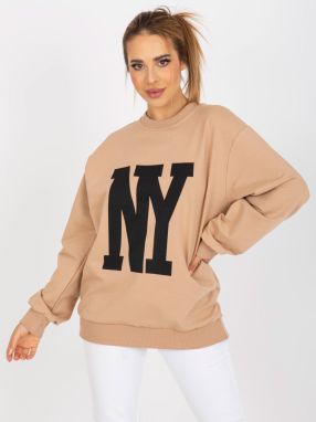 Beige hoodie with print