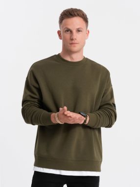 Ombre Men's hoodless sweatshirt - olive