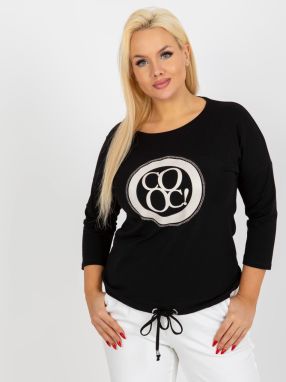 Women's black cotton blouse plus size