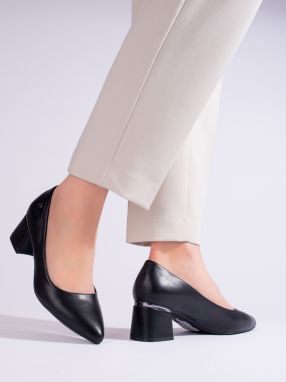 Women's pumps on low post black Vinceza