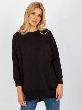 Black women's basic sweatshirt oversize cut