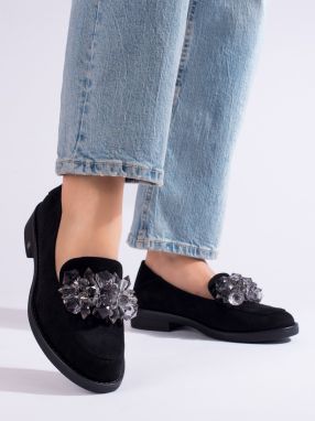 W. POTOCKI Suede black ladies' loafers Potocki