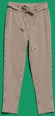 LADIES TROUSERS L-SP-4015 BROWN_OFF WHITE