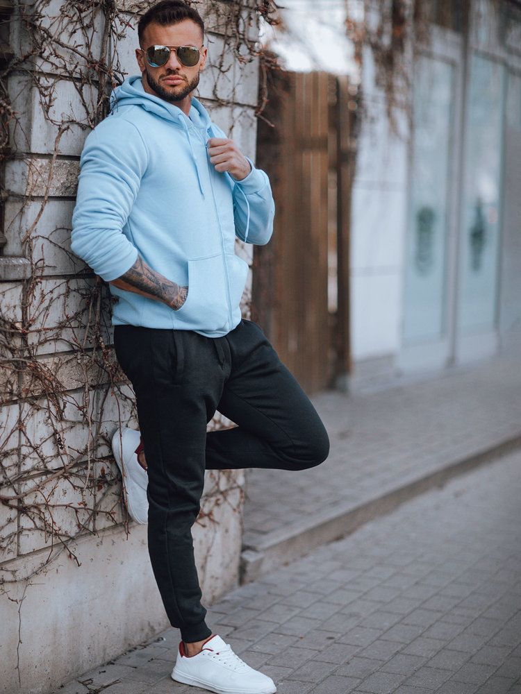 Blue and black Dstreet men's tracksuit