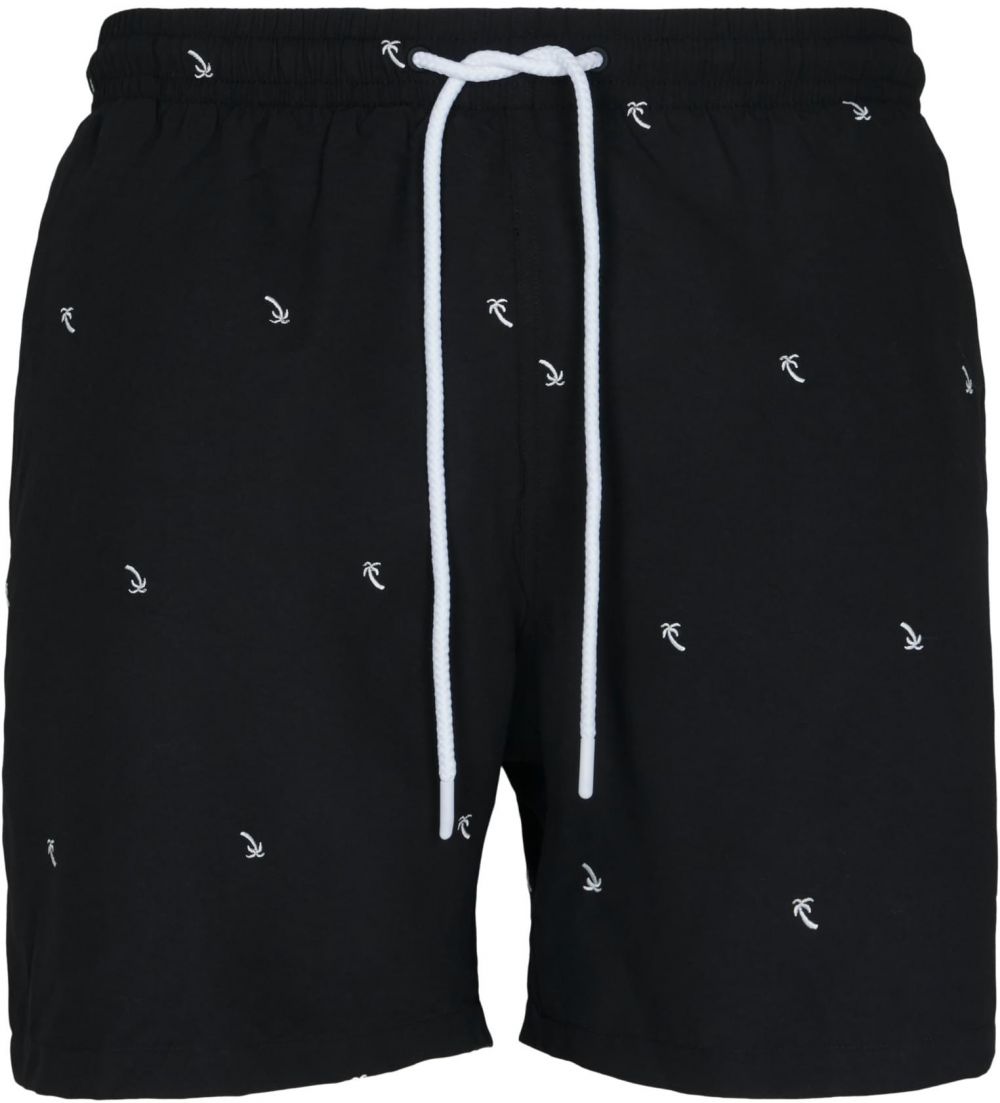 Men's swimwear with embroidery black/palm