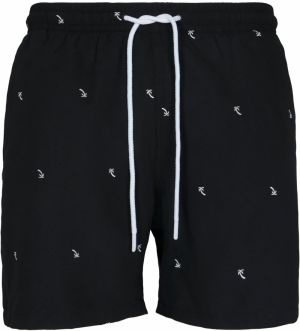 Men's swimwear with embroidery black/palm