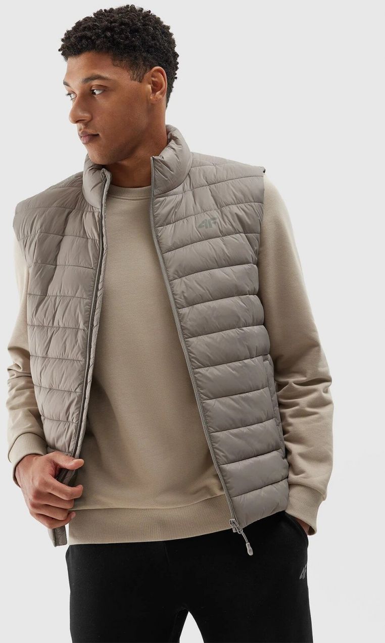 Men's down vest with recycled 4F filling - beige