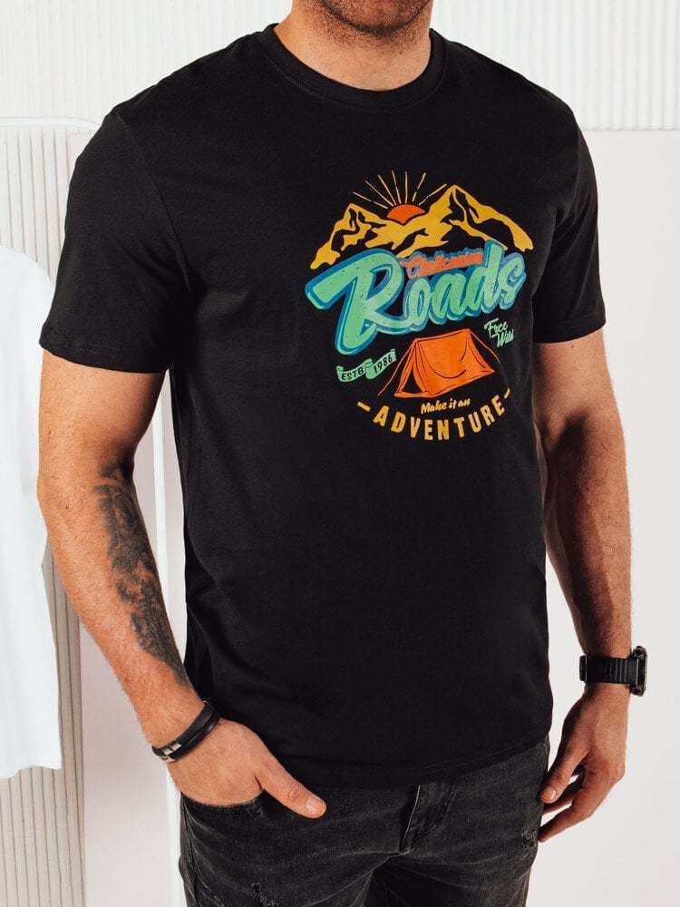 Men's black T-shirt with Dstreet print