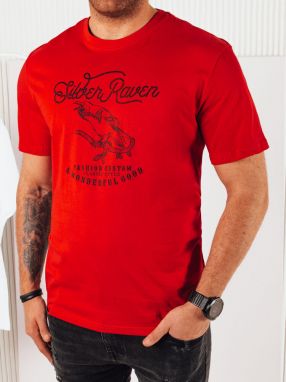 Men's red T-shirt with Dstreet print
