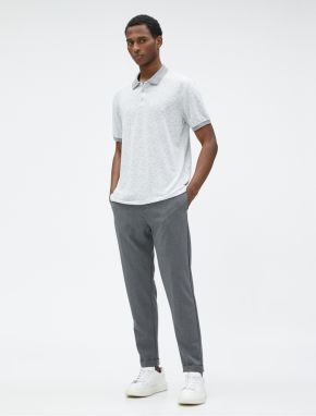 Koton Polo tričko s krátkym rukávom s geometrickou potlačou, slim fit