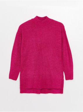 LC Waikiki Dámsky polovičný rolák rovný dlhý rukáv oversized úpletová tunika