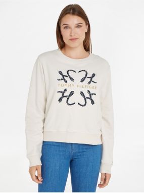 Mikiny pre ženy Tommy Hilfiger - krémová