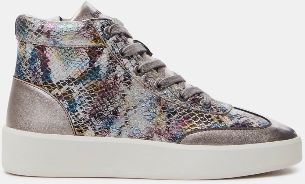Dámské vzorované členkové tenisky na platforme v striebornej farbe Desigual Fancy High Mermaid