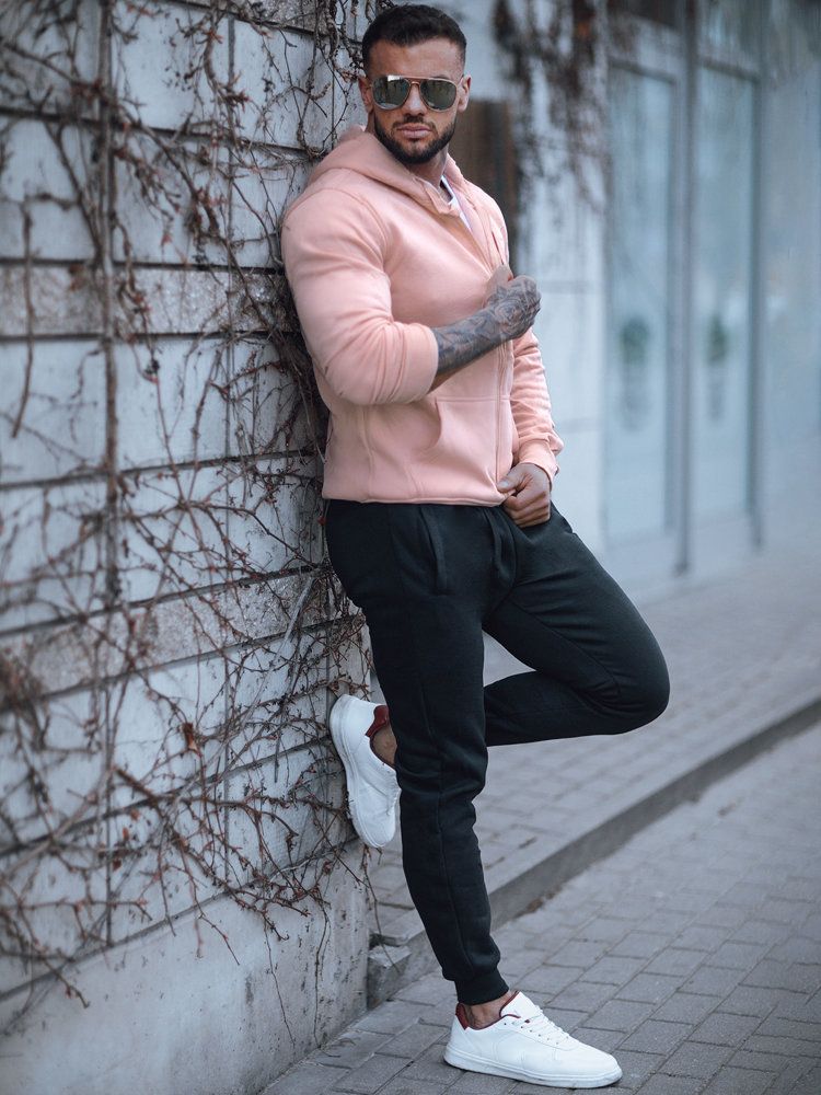 Men's Hooded Sweatshirt Pink Dstreet from