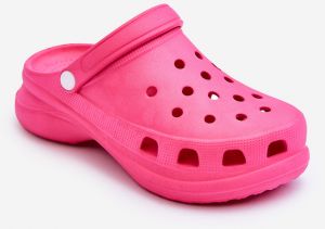 Crocs foam sandals on a robust outsole dark pink Katniss