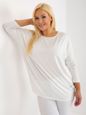 Ecru plus 3/4-sleeve blouse