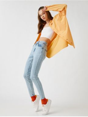 Koton Úzke nohavice Rifle Nohavice slim fit vysoký pás - Carmen Jean
