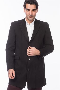 PLT4060 DEWBERRY KABÁT - JEDNOFAREBNÝ ČIERNY