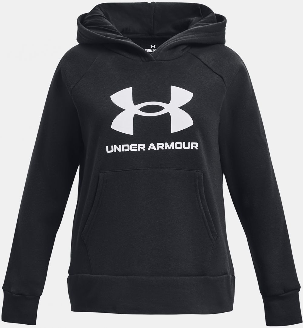 Čierna dievčenská mikina s kapucňou Under Armour Rival