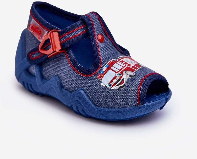 Children's sandals, Befado slippers, Fire truck Blue
