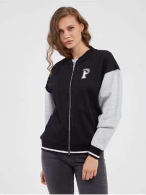 Šedo-čierna dámska mikina na zips Puma Squad Track