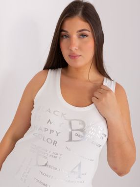 Top Ecru plus sizes with round neckline