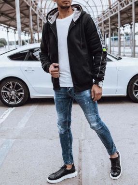 Men's insulated sweatshirt with print, black Dstreet