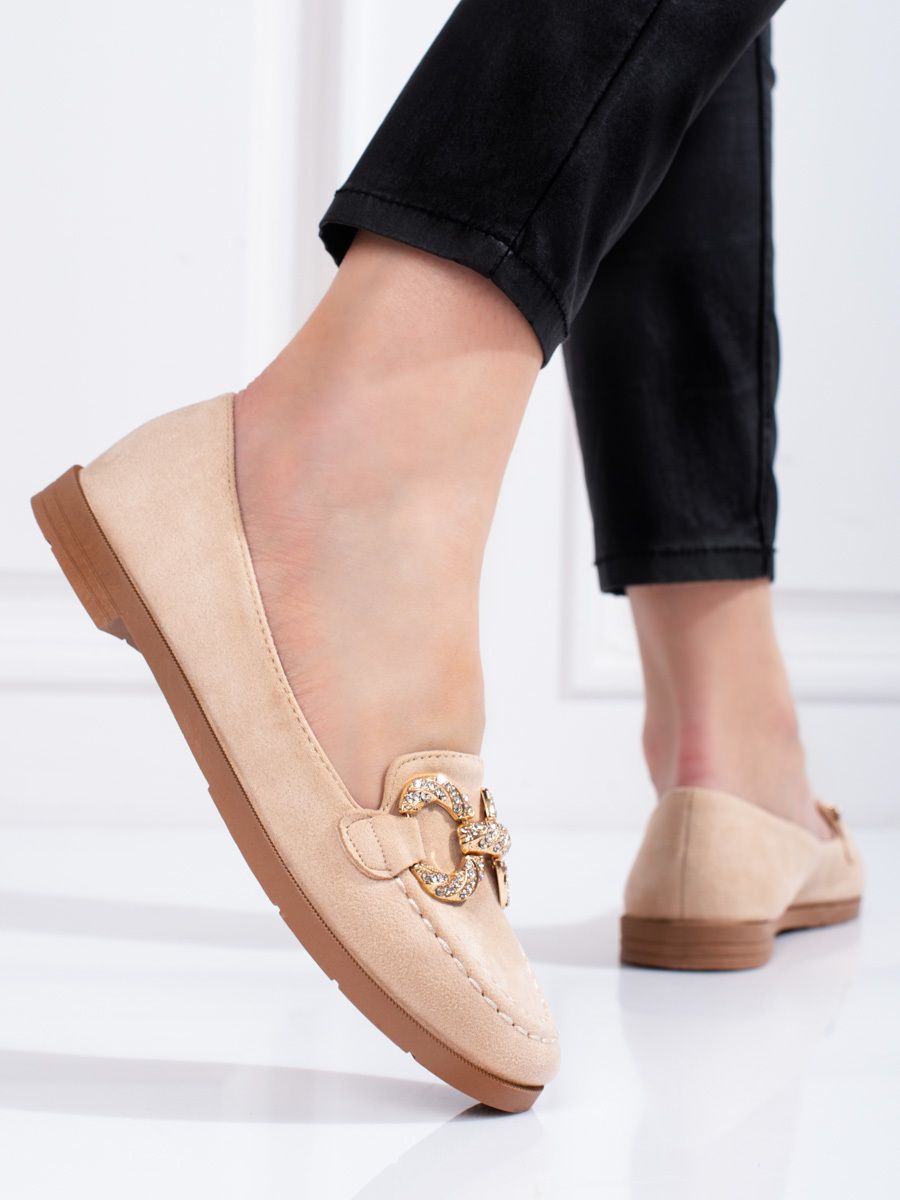 Dámske mokasíny Shelvt Beige