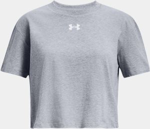 Svetlosivé dievčenské crop top tričko Under Armour Sportstyle