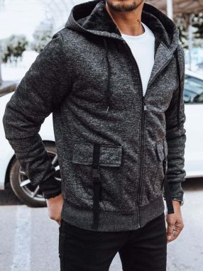 Men's insulated zip-up hoodie, dark grey, Dstreet