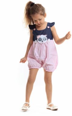 Denokids Dievčenský tkaný overal s motívom ospalej mačky