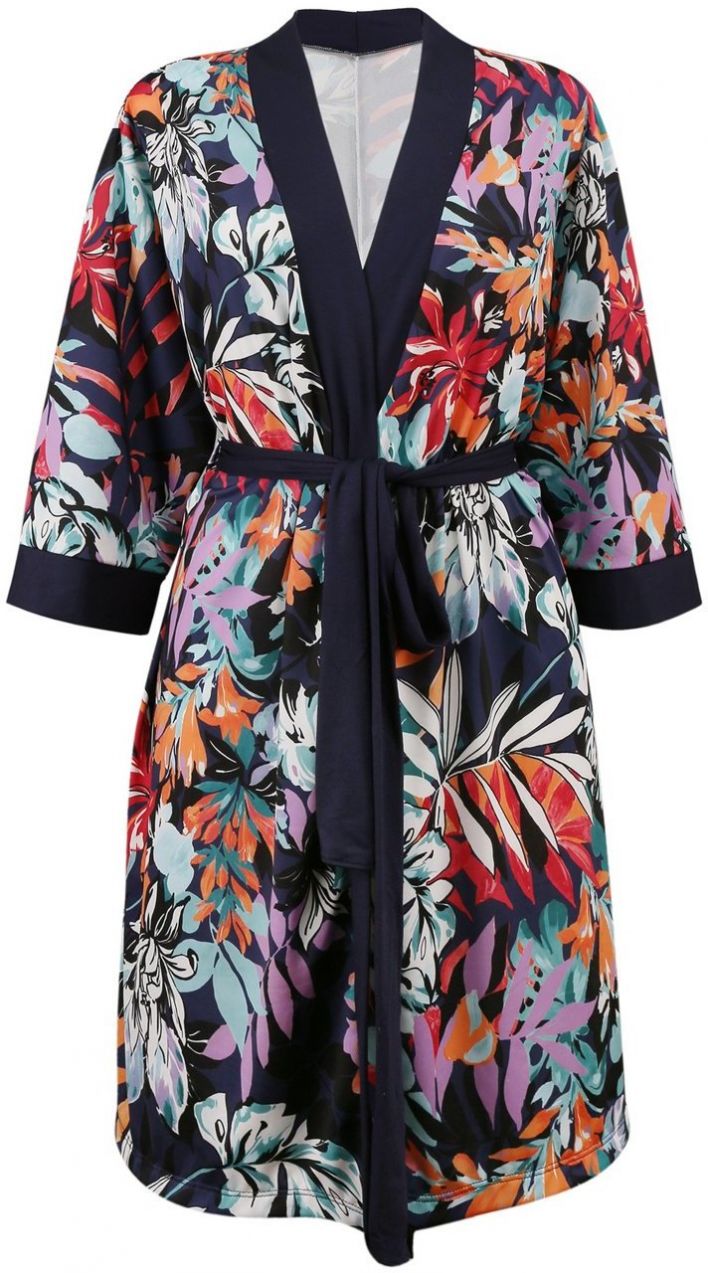 Eldar Woman's Bathrobe Edna Navy Blue