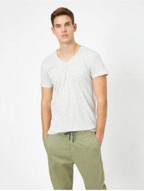 Koton pánske tričko s výstrihom do V 100% Bavlna Slim Fit Basic.