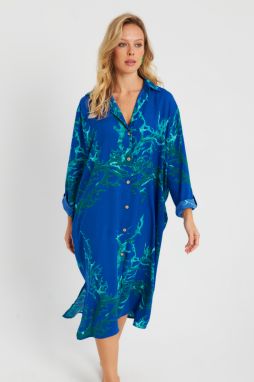 Cool & Sexy Women's Patterned Shirt Dress Saks LV174