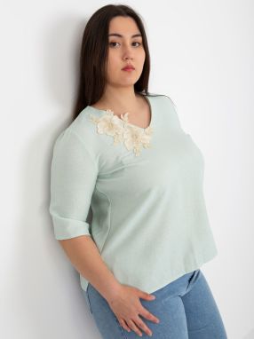 Mint elegant blouse of larger size