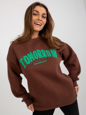 Dark brown women's hoodie with inscription