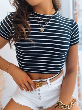 Women's striped t-shirt LUNA ROSE dark blue Dstreet