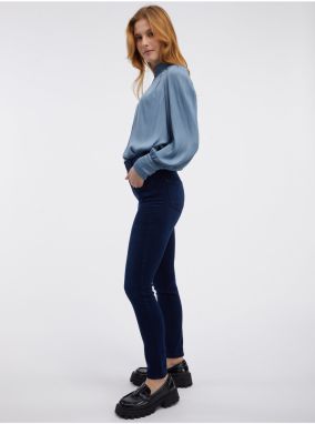 Tmavomodré dámske skinny fit džínsy ORSAY