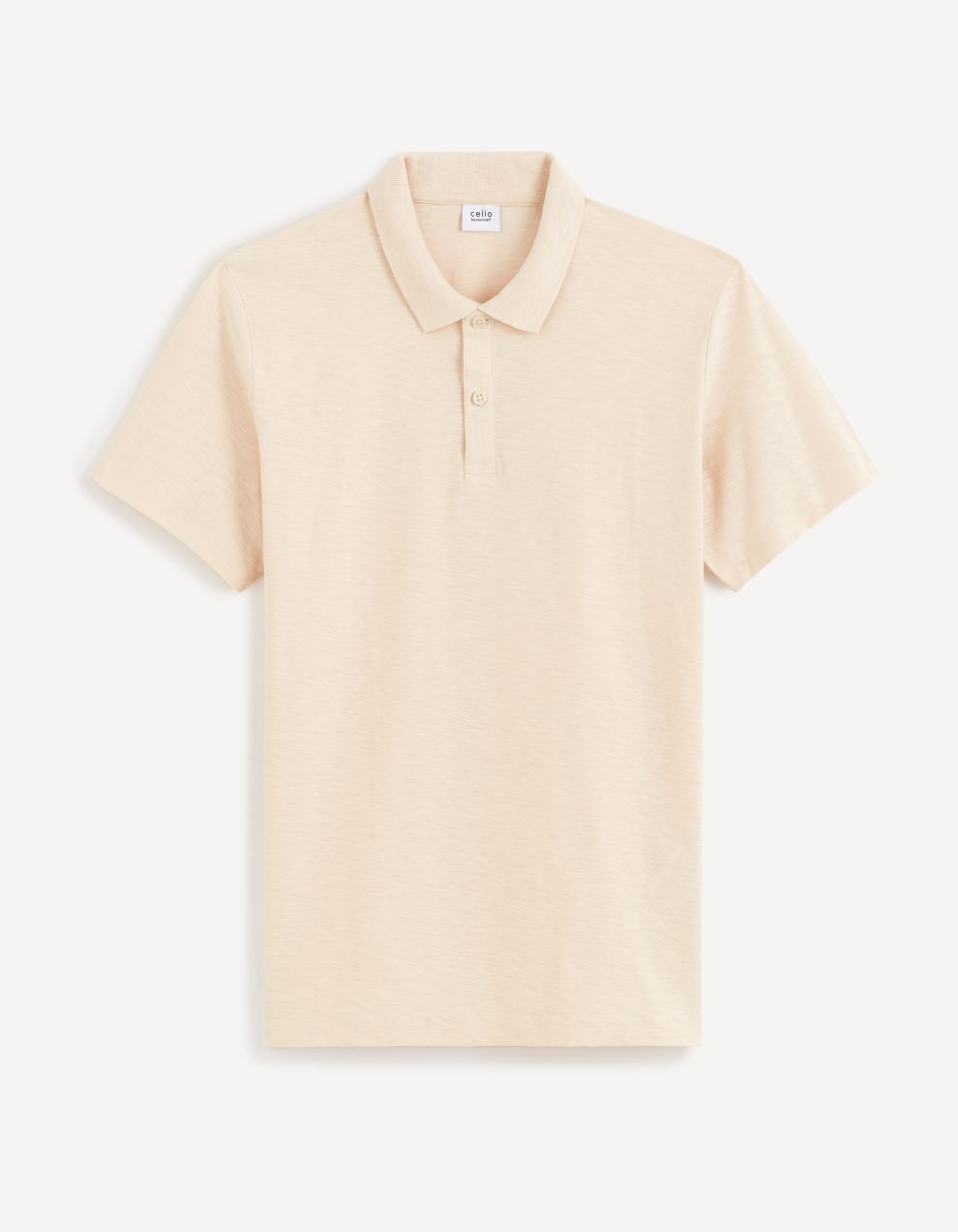 Krémové pánske basic polo tričko Celio Feflame