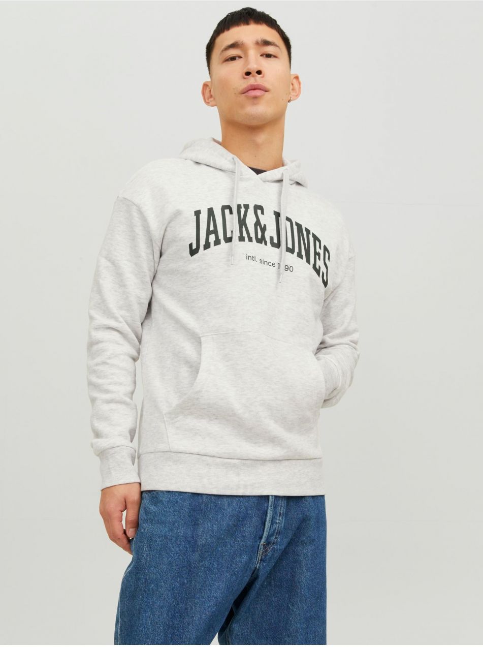 Svetlosivá pánska melírovaná mikina s kapucňou Jack & Jones Josh