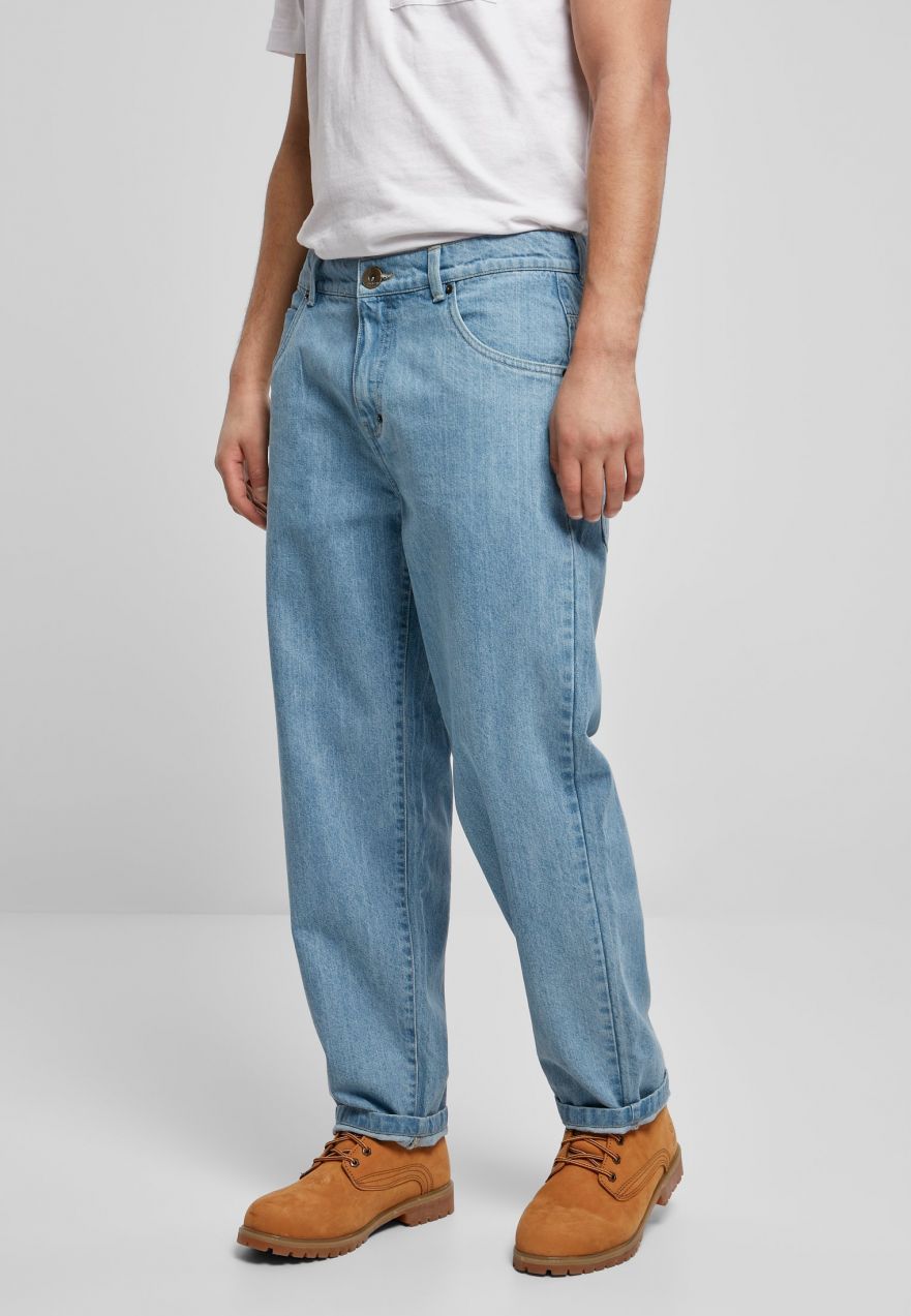Men's 3D Embroidery Jeans Light Blue