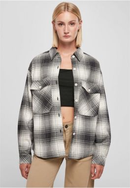 Women's oversized shirt white sand/black
