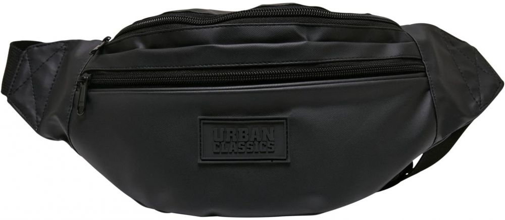 Coated basic shoulder bag black