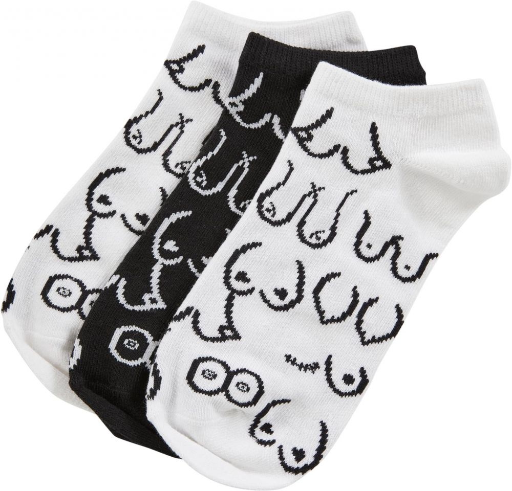 Body Positivity No Show Socks 3-Pack white/black