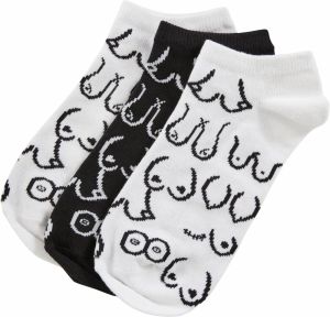 Body Positivity No Show Socks 3-Pack white/black