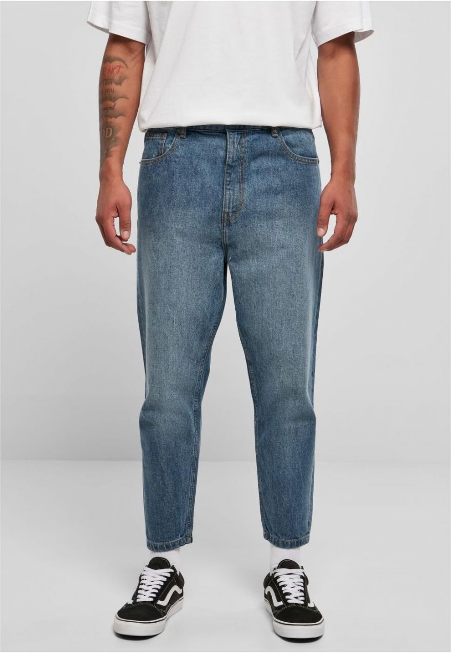 Men's Cropped Tapered Jeans Blue