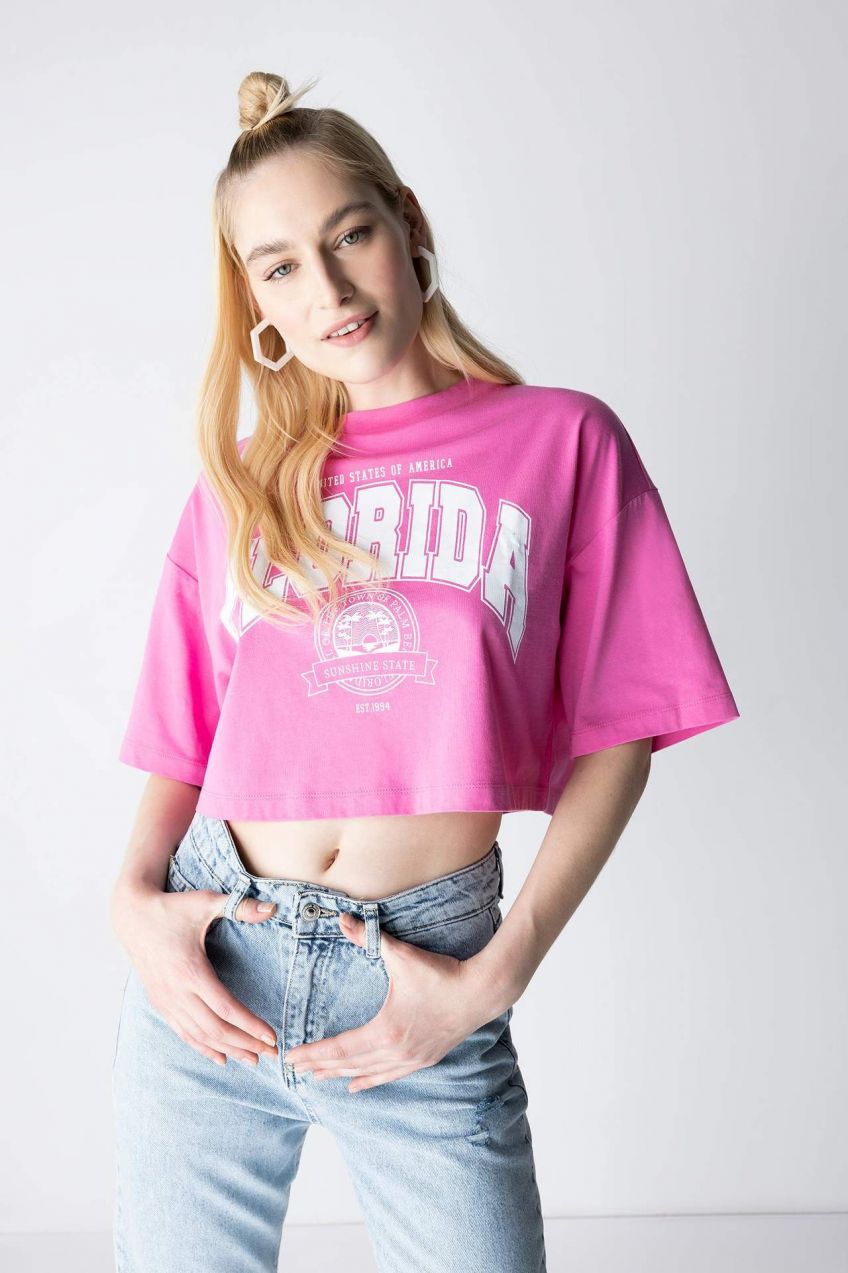 DEFACTO Coool Oversize Fit tričko s krátkym rukávom
