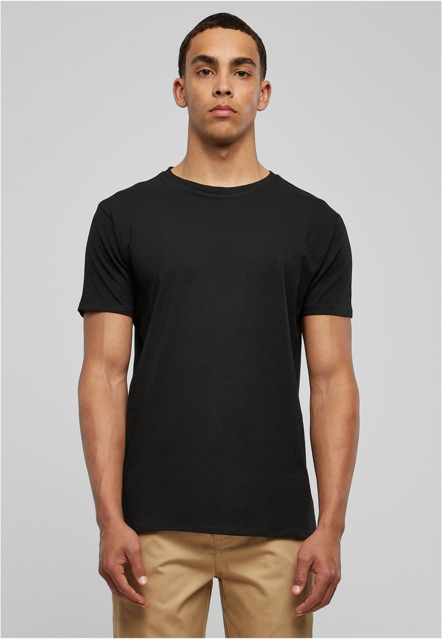 Eco-friendly fitted stretch T-shirt in black