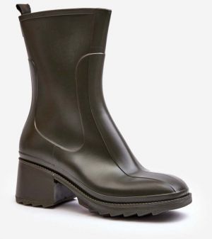Women's matte ankle boots Galoshes Dark Green Bertaida