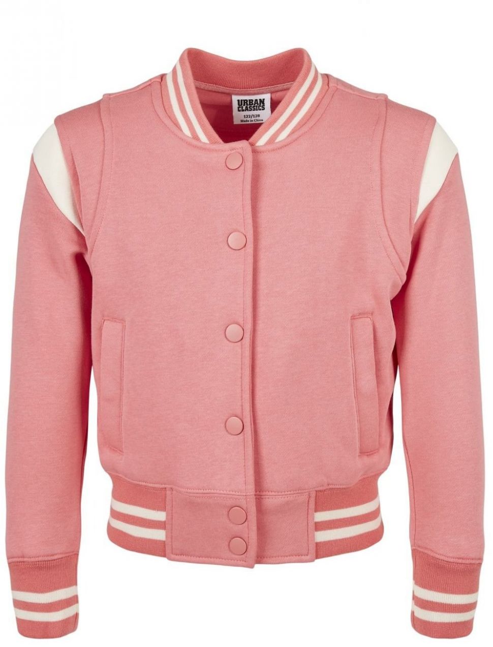 Girls' inset College Sweat Jacket palepink/whitesand